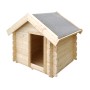 Timbela Hundehütte M401-1 aus Holz, beige-braun, für kleine Hunde.