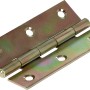 Gelb verzinktes Scharnier, schmal, 80x42 mm, für bewegliche Verbindungen.