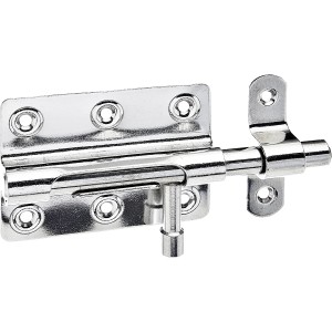 Edelstahl Bolzenriegel mit Schlaufe, 80x122mm, für Scharniere & Beschläge.