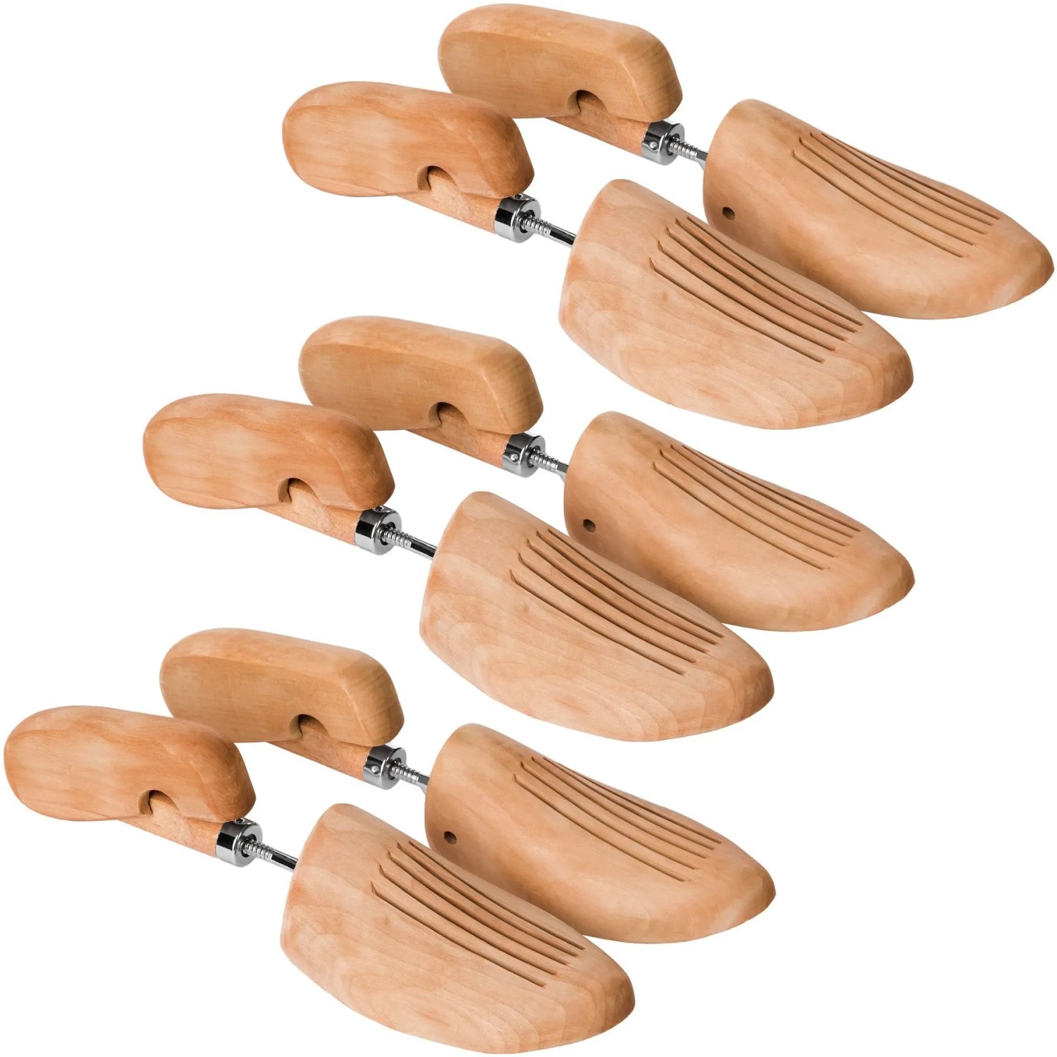 Tectake 3 Paar Schraubspanner  Aus Lotusholz Für Damen  und Herrenschuhe  29 x 8 50 x 5 cm Braun