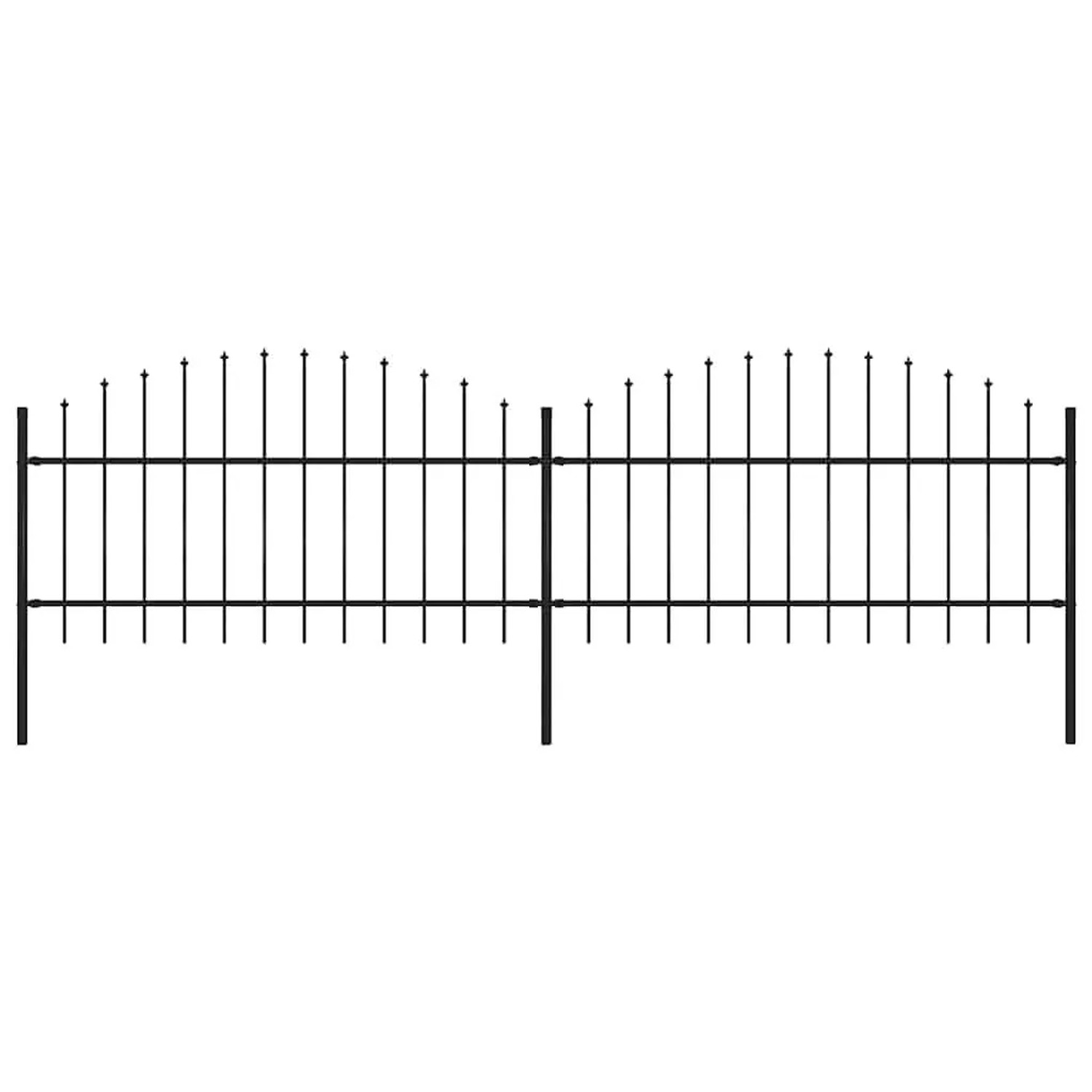vidaXL Gartenzaun mit Speerspitze Stahl 359 x 125 cm Schwarz 277722 günstig online kaufen