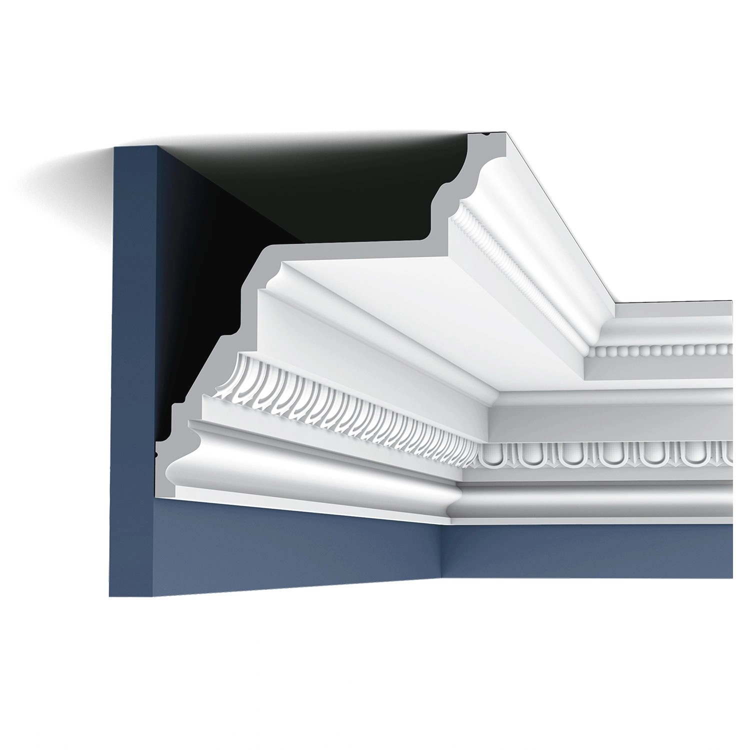 ORAC DECOR C307 LUXXUS Decken Eckleiste Stuckleiste Gesims Dekor Zierprofil 2 m 200 cm x 19,5 cm x 19,5 cm Weiß