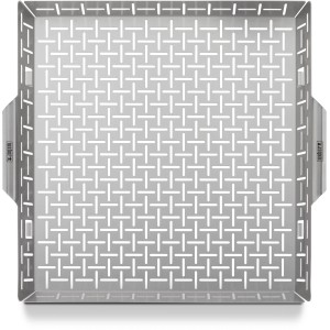 Weber Crafted Grillkorb GBS, 40x41cm, aus Edelstahl. Grillutensil für Gemüse und kleine Speisen.