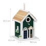 Relaxdays Vogelhaus Landhaus Holz Grün Weiß Natur Hängend 25,5 cm x 18,5 cm x 18,5 cm 800 g_4