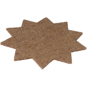 3er Set Mulchscheibe Stern, Ø 45cm, Natur, aus Kokosfaser, für Winterschutz und Unkrautunterdrückung.