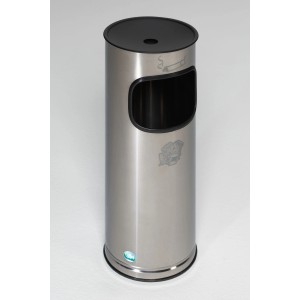 PROREGAL Klassischer Runder Kombiascher HxBxT 61 x 25 x 25 cm Edelstahl