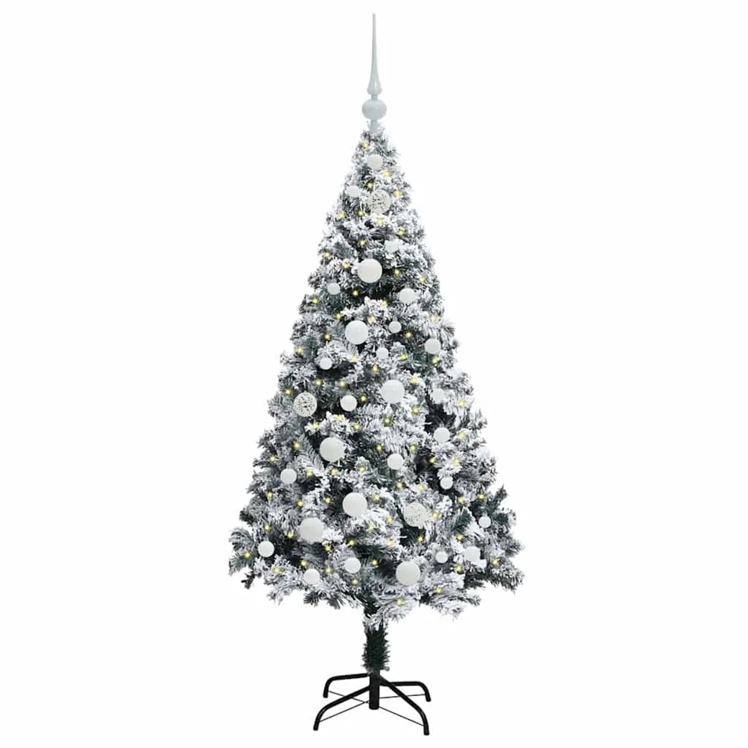 vidaXL Künstlicher Weihnachtsbaum mit 150 LEDs mit Ständer Grün 150 cm 3396952