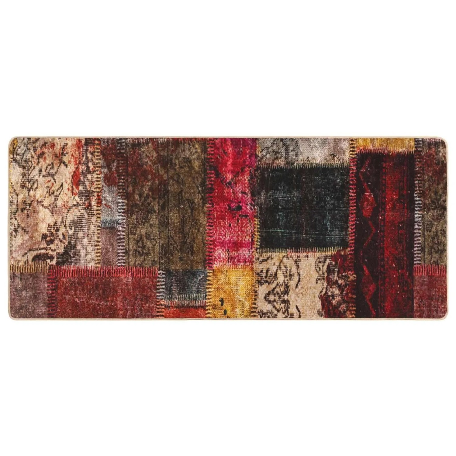 vidaXL Teppichläufer MARSA Mehrfarbig 200 x 100 cm Polyester und PVC 42023250
