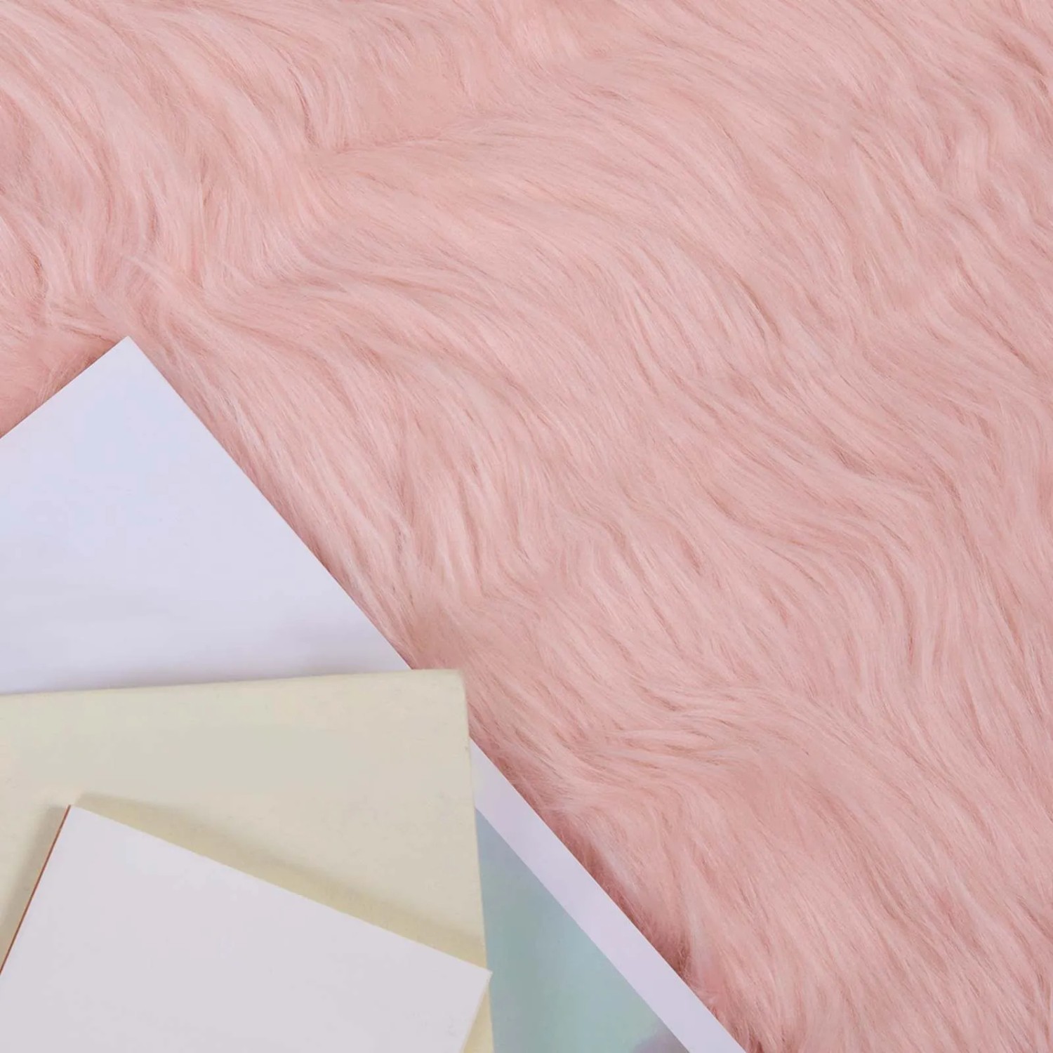 vidaXL Kunstschaffell Teppich Tafalla Rosa 80 x 120 cm Polyester 42021564_3