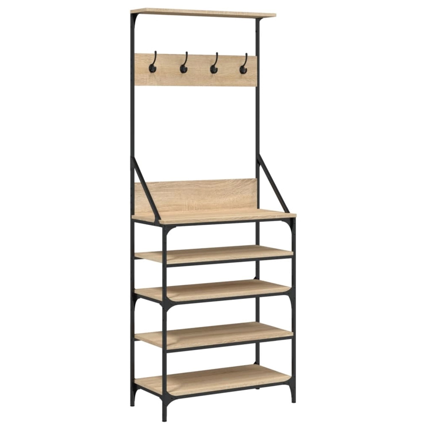 vidaXL Kleiderständer mit Schuhablage Sonoma-Eiche 70x34x184 cm 837873