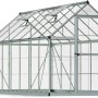 Palram Canopia Gewächshaus, 7,9 m², silber, mit Fundamentrahmen. Ideal für den Garten.