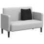 Schwarzes vidaXL Rückenkissen aus Samt (45x24x50 cm) auf hellem Sofa. Kissen & Kissenbezüge.