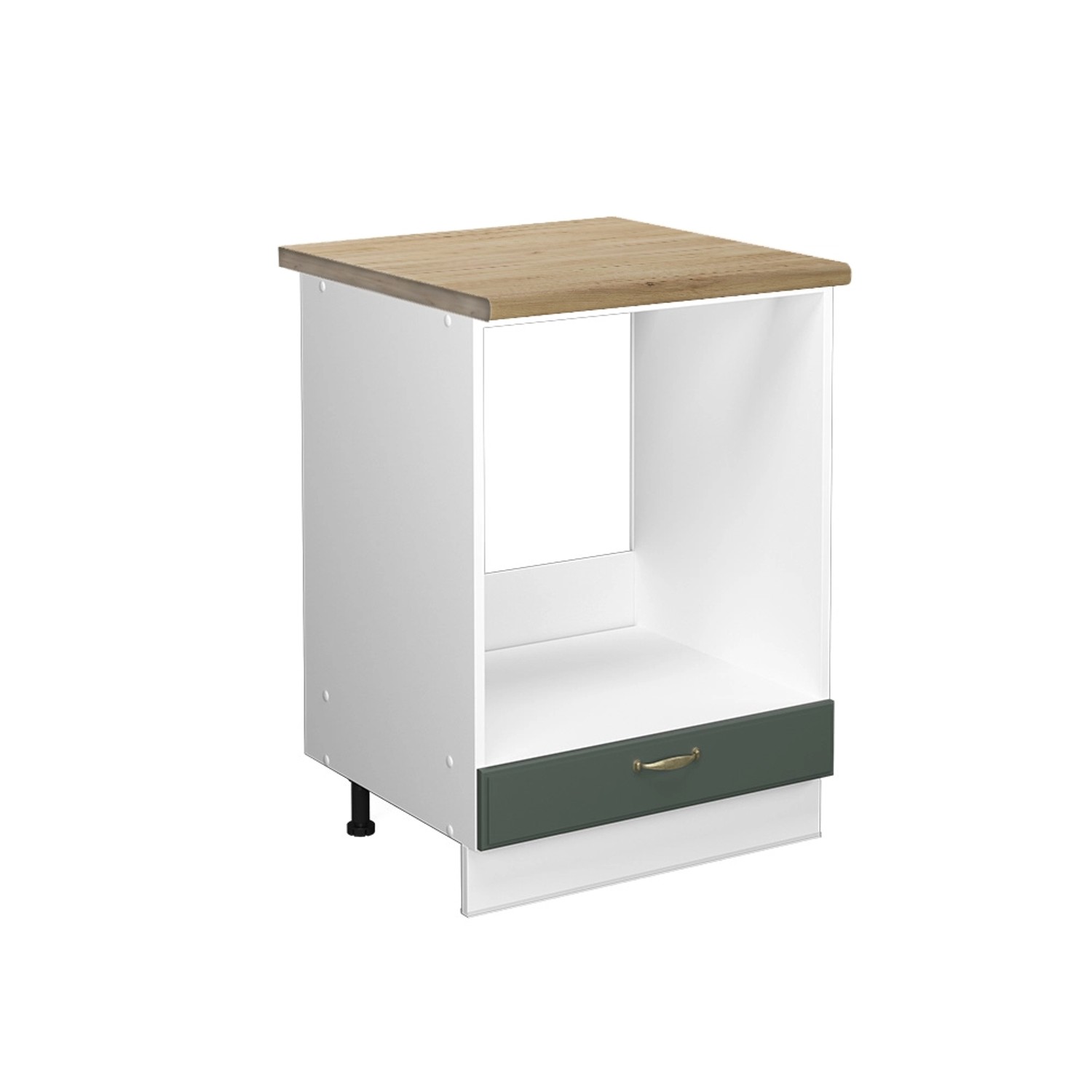 Vicco Herdumbauschrank Fame-Line Grün-Gold Landhaus/Weiß 60 cm AP Eiche