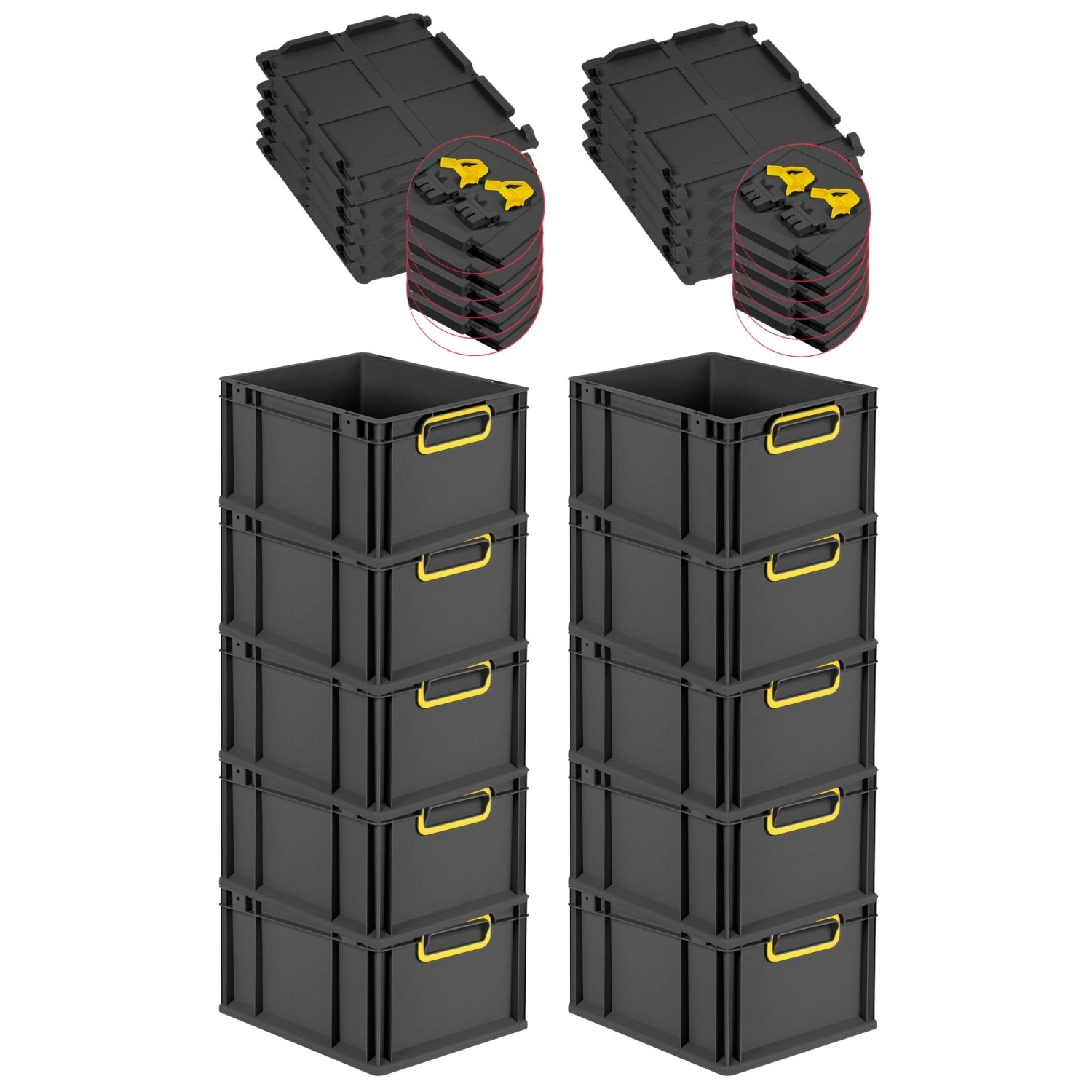 PROREGAL SuperSparSet 10x Eurobox Nextgen Color Mit Scharnierdeckel HxBxT 2 günstig online kaufen