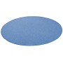 Blauer, runder Snapstyle Feinschlingen Velour Teppich Strong, 200cm Durchmesser.