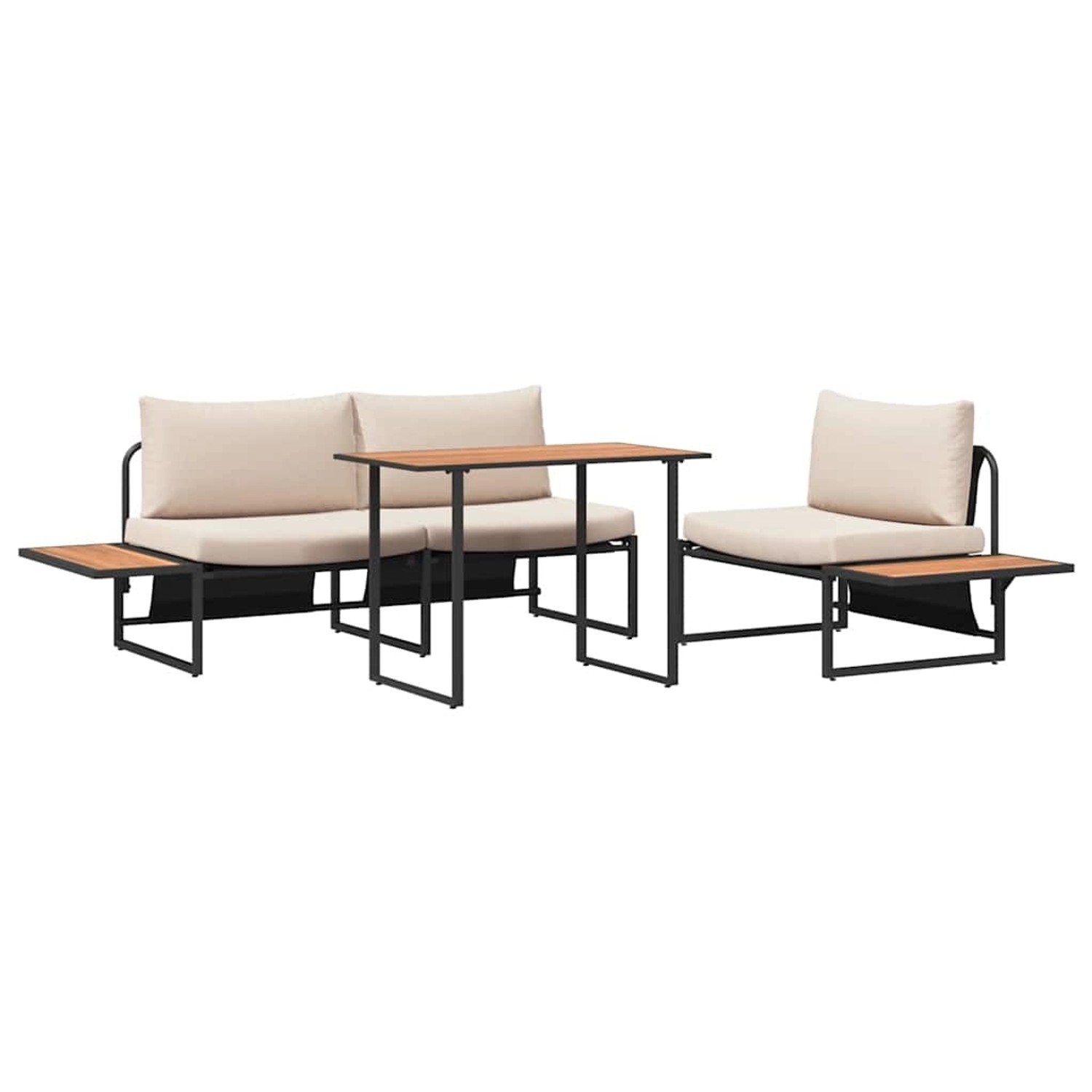 vidaXL Garten Essgruppe 3-Tlg Taupe Stahl 3335890 günstig online kaufen