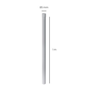 Inefa Regenrohr Fallrohr, 100cm, DN 85, PVC grau, zur Ableitung von Regenwasser.