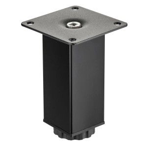 SOTECH Möbelfuß ZULU, 100mm, schwarz matt, höhenverstellbar, für Möbel wie Schränke und Regale.