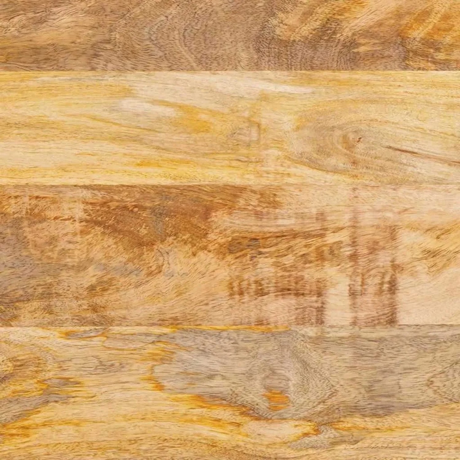 Detailansicht von natürlichem Mangoholz mit warmer Farbe und deutlicher Maserung, passend für Nachttische.
