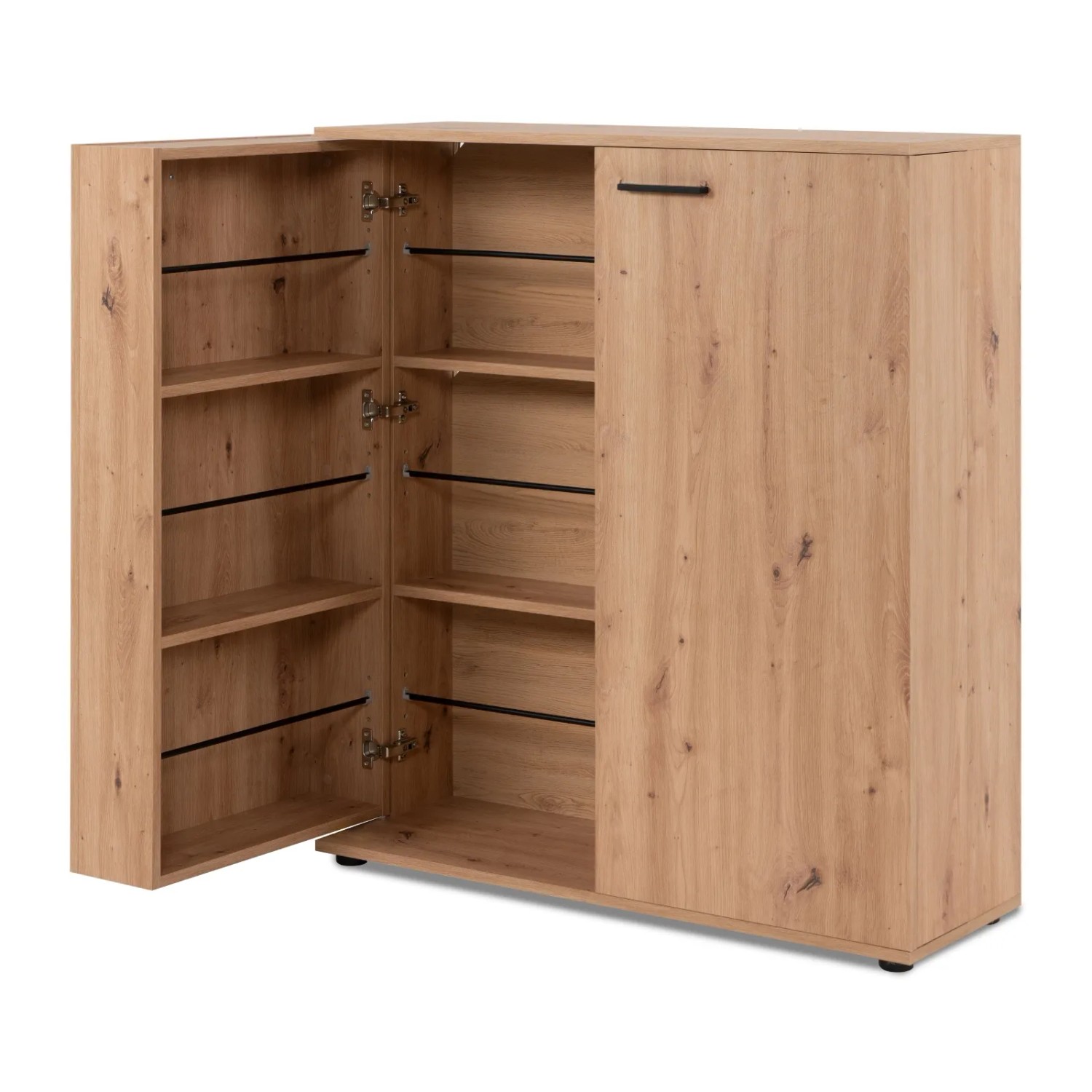 Furn.Design Schuhschrank Eiche Artisan 100 x 110 cm 2-türig 12 Fächer Logu_10