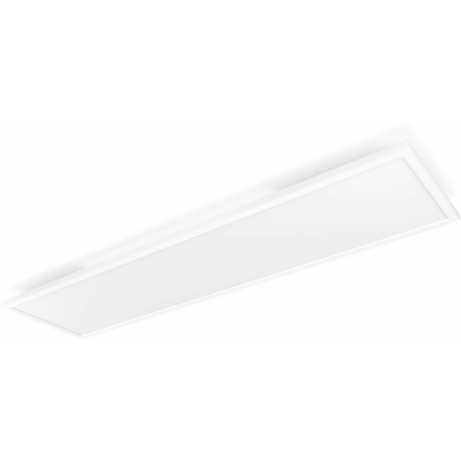 Rechteckige, weiße Philips Hue LED Deckenleuchte Aurelle, 120x30 cm, für stimmungsvolle Beleuchtung.