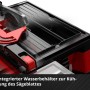 Einhell Akku-Fliesenschneider TE-TC 18/115 Li Solo: Tisch mit Winkelskala und integriertem Wasserbehälter.