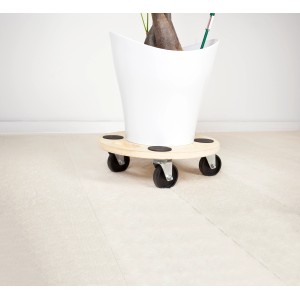 Rundes Transportbrett TR-200 mit Pflanze im Topf, 200 kg Tragkraft, für leichten Transport.