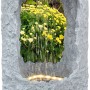 Granimex Wasserspiel Corso, anthrazitfarbener Gartenbrunnen aus Polyresin mit LED-Beleuchtung.