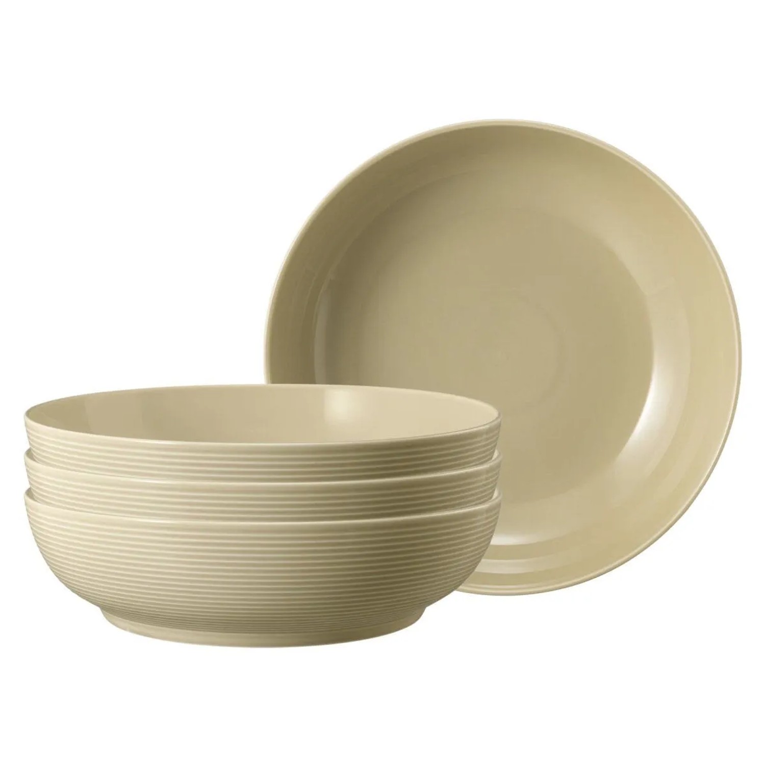 Seltmann Weiden Beat Color Glaze Foodbowl 25,5 cm 4er Set Sandbeige