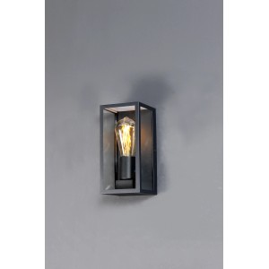 Eco-Light Außenwandleuchte Karo, schwarz matt, eckige Form. Klassische Wandlampe für den Außenbereich.
