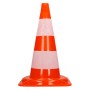 Verkehrskegel, 47cm, orange-weiß mit reflektierenden Streifen für Pannenhilfe.