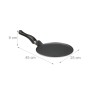 Relaxdays Crêpepfanne Aluminium Schwarz mit Teigverteiler und Pfannenwender 45 cm x 25 cm x 9 cm 0,7 kg_4