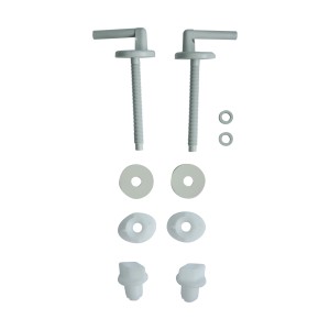 WC-Sitz Befestigung Palermo/Alicante, weißes Kunststoffscharnier für Toilettendeckel.