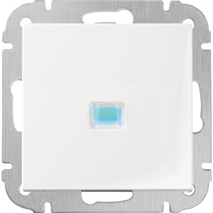 Weißer Finnja Schalter, glänzende Oberfläche, zur Unterputzmontage.