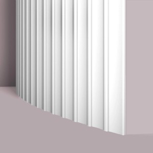 Flexibles, weißes 3D Wandpaneel DORIQUE FLEX von NOEL & MARQUET, geeignet als Akustikpaneel und Stuckleiste.