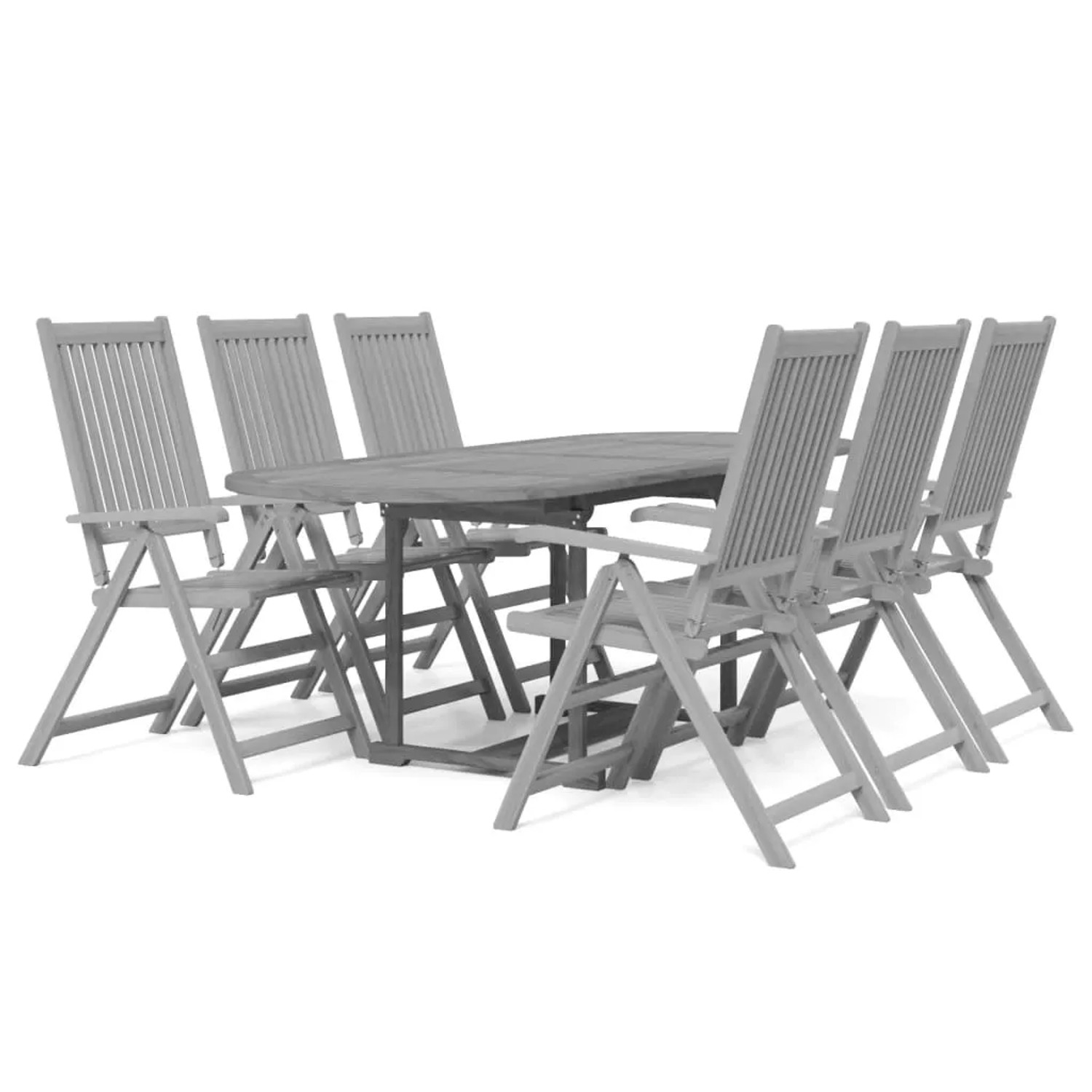vidaXL 7-Tlg Garten-Essgruppe Massivholz Akazie 3079649