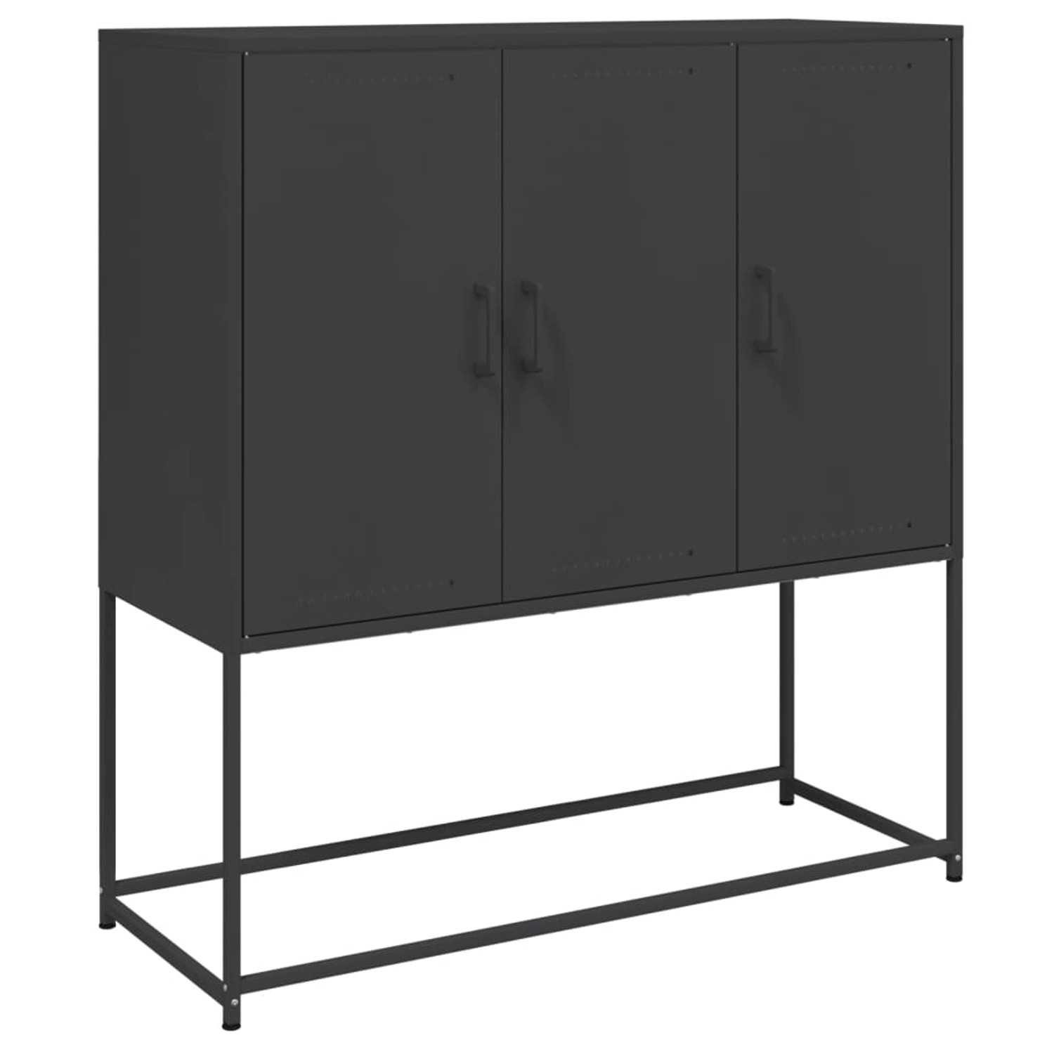 vidaXL Highboard Schwarz 100,5x39x107 cm Stahl 846536 günstig online kaufen