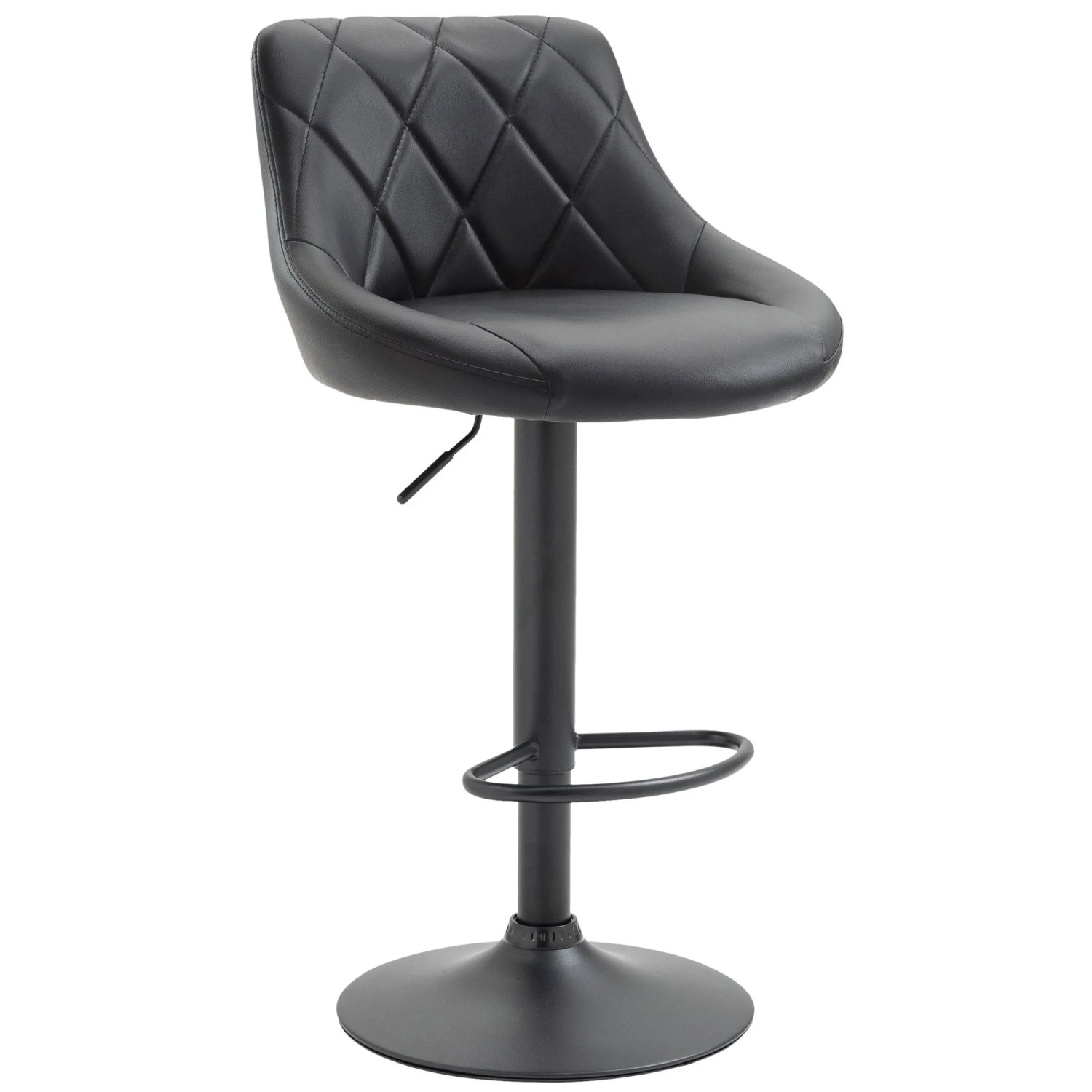 CLP Barhocker Lazio Kunstleder Schwarz/Schwarz