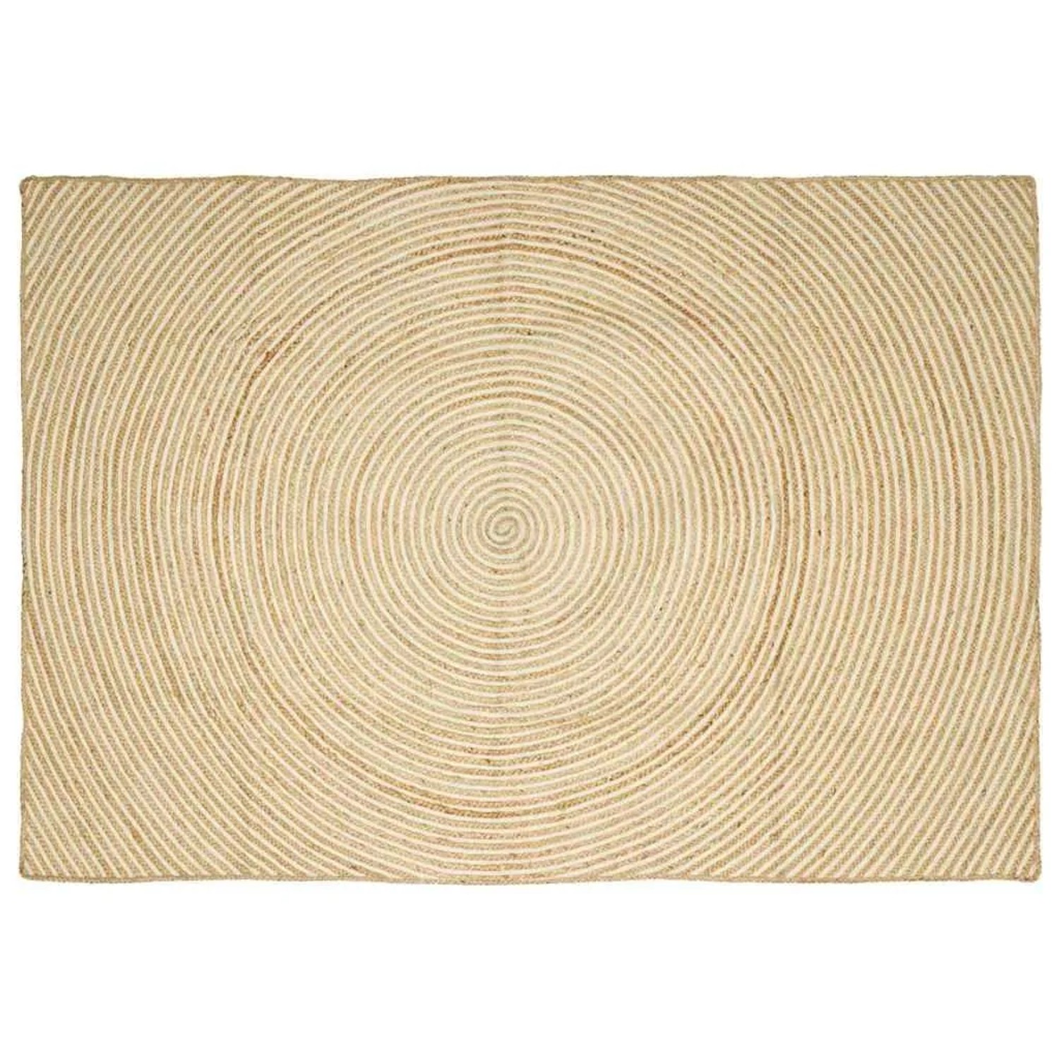 vidaXL Teppich Natur und Weiß 160 x 230 cm Jute 42010724