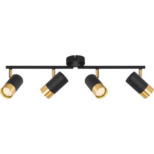 ZMH LED Deckenstrahler 4-flammig in Schwarzgold, drehbar. Vintage Design Deckenlampe für Ihr Zuhause.