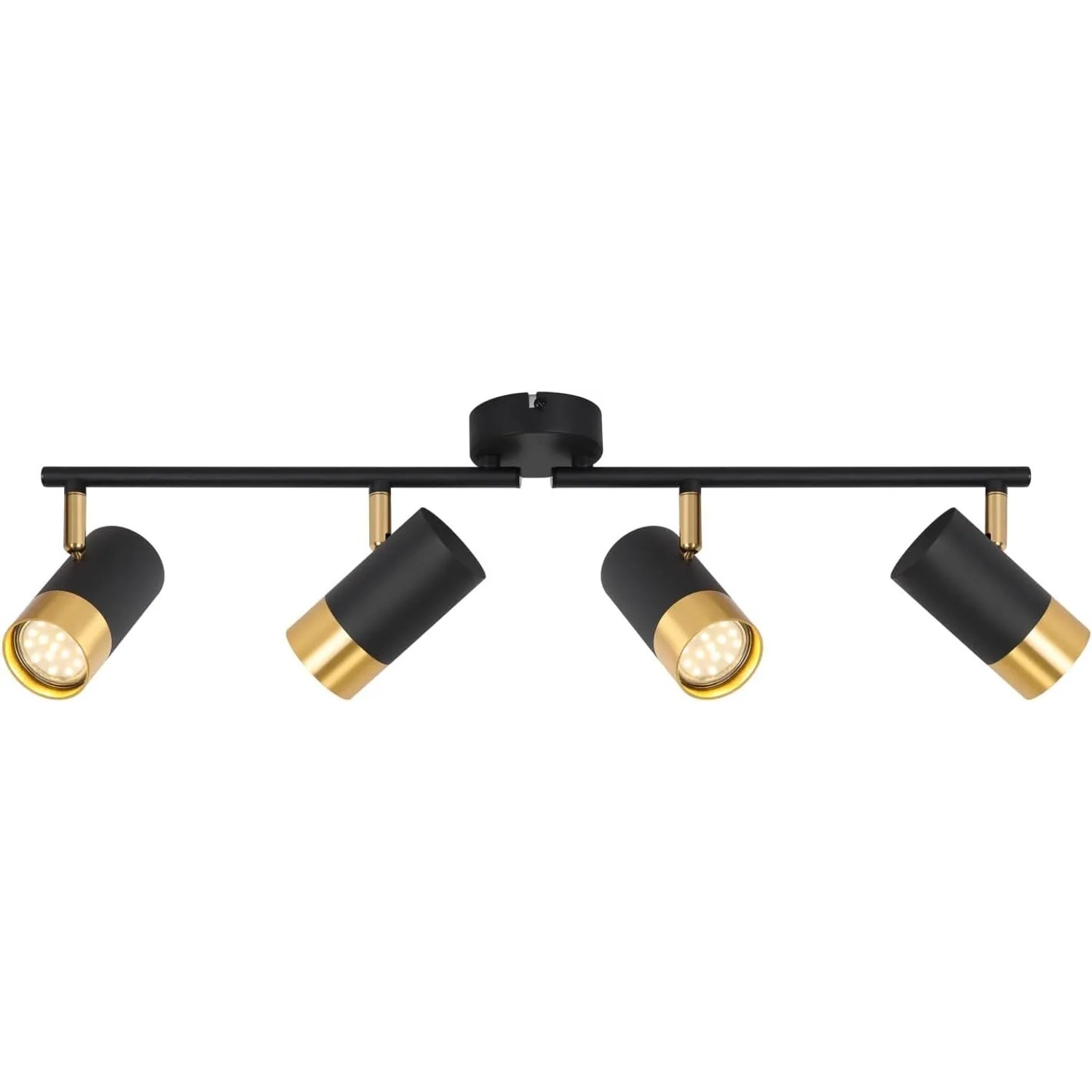 ZMH Deckenlampe LED Deckenstrahler 4-Flammig GU10 Schwarzgold Drehbar Vintage Retro