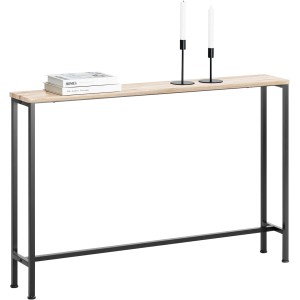 SoBuy Konsolentisch FSB19-XL-Z in Natur mit schwarzem Metallgestell, ideal als Flurtisch oder Sideboard.