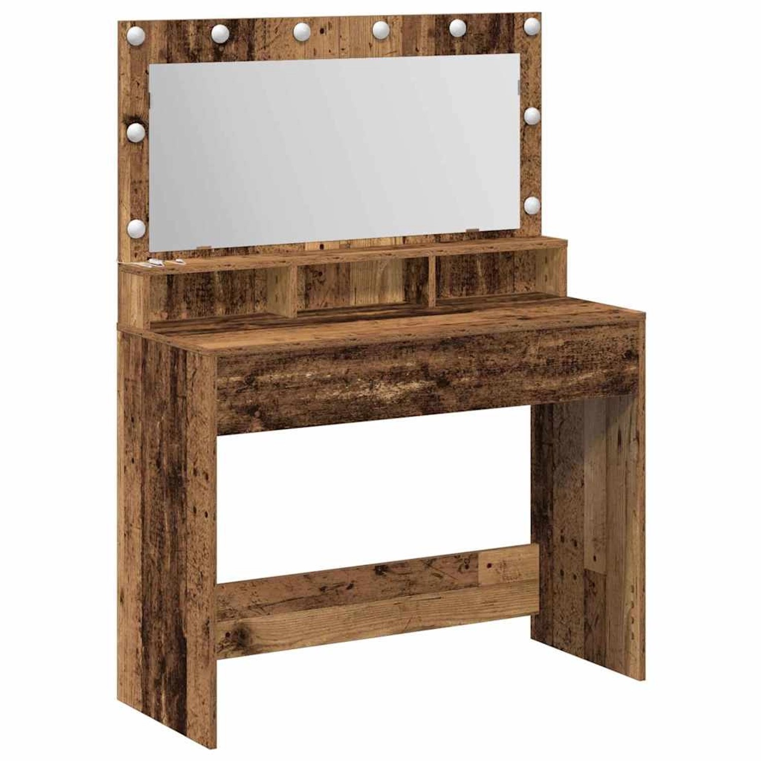 vidaXL Schminktisch mit Regal Altholz 100 x 41 x 135 cm Holzwerkstoff 86510 günstig online kaufen