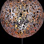 Silberne LED Solar Kugel Leuchte mit Dekogeflecht, 40 cm, für den Garten.