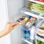 Rotho Kühlschrankorganizer Cauma 1,15 l Weiß im Kühlschrank mit Lebensmitteln.