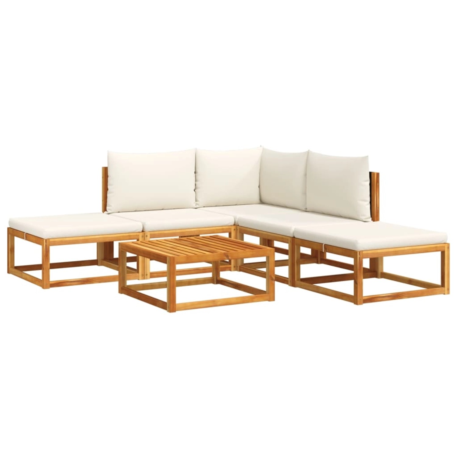 vidaXL 6-Tlg Gartensofa-Set mit Kissen Holz Akazie Rattan 3278869 günstig online kaufen