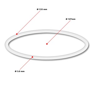 Weißer Sunsun O-Ring 1 für Poolfilteranlage, Ø 133mm außen, Ø 127mm innen, 3mm Stärke. Ersatzteil Schwimmbadpumpe.