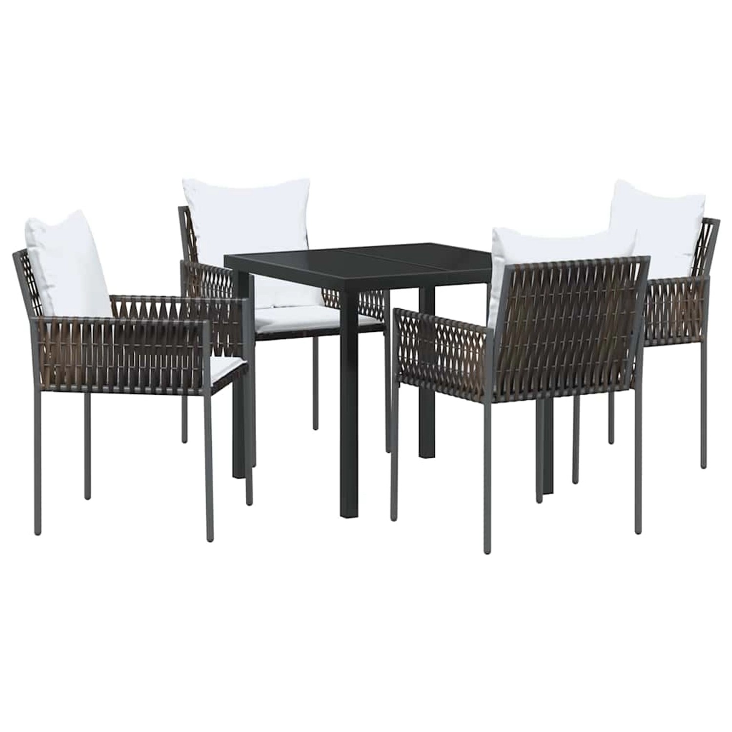 vidaXL Garten Essgruppe 5-Tlg Braun Poly Rattan 3379094 günstig online kaufen