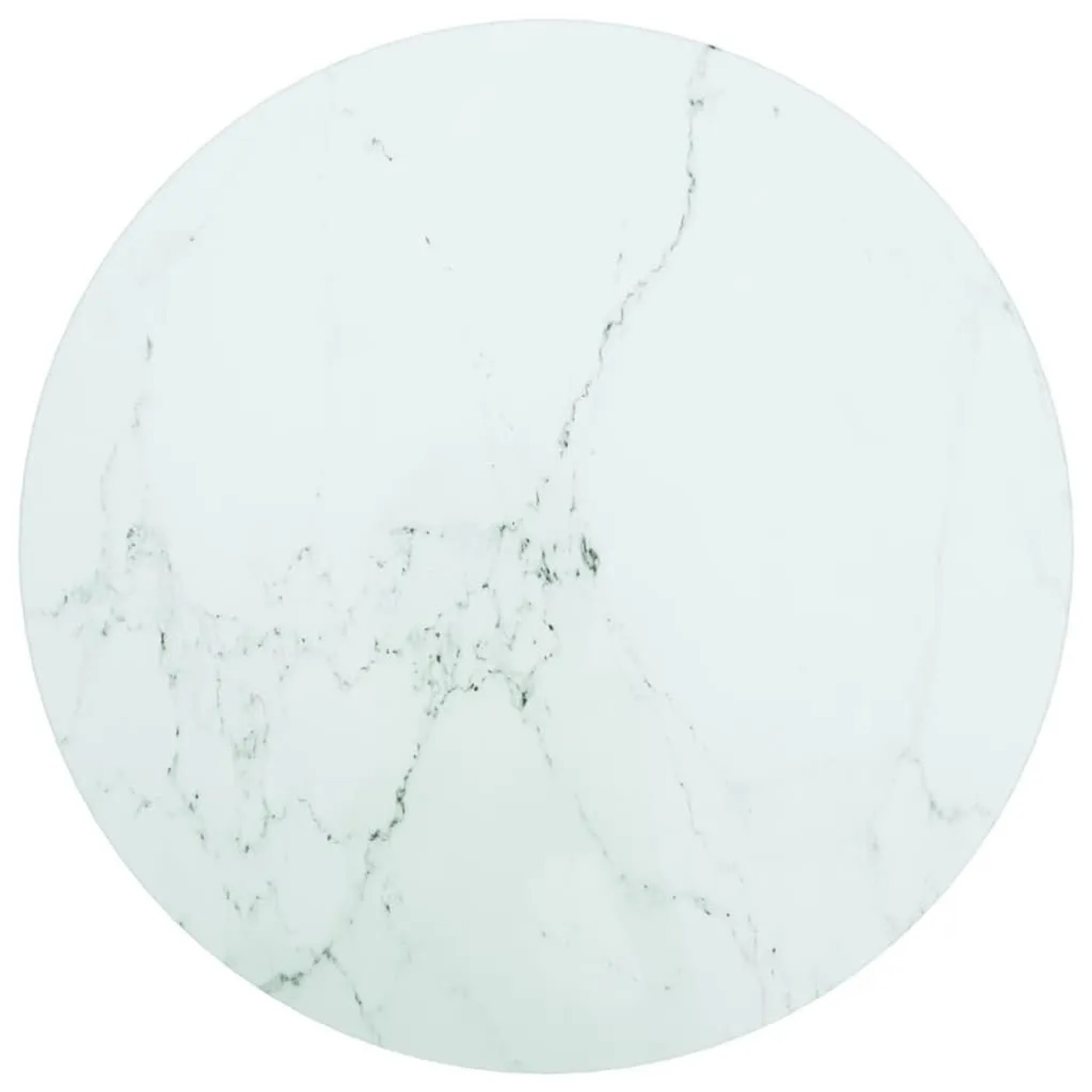vidaXL Tischplatte Weiß Ø40x0,8 cm Hartglas in Marmoroptik 322246
