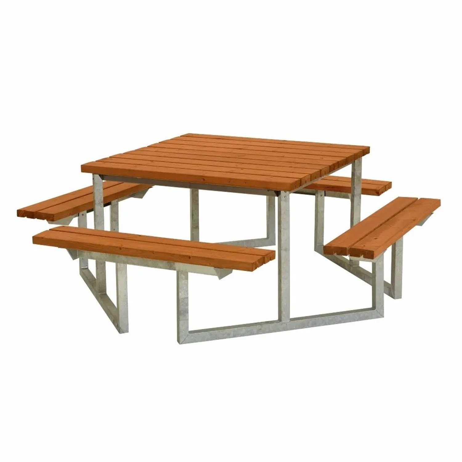 PLUS Gartenmöbel Sitzgruppe 204 cm Klappbar Farbgrundiert Teak Holz
